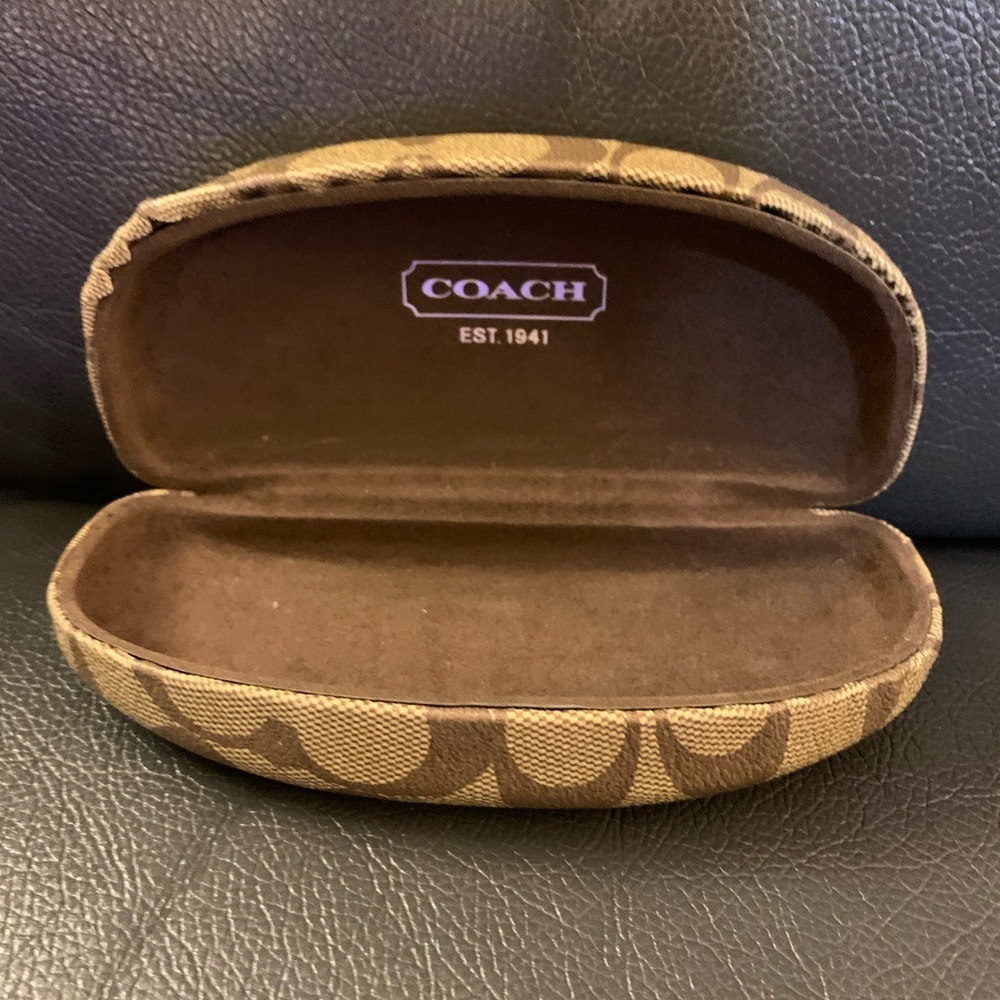 Coach Signature Tan Brown Eyeglass Case